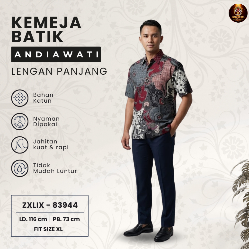 Kemeja Batik Pria Premium Hem Batik Solo Kerja Kantor Casual - Ria Batik Solo