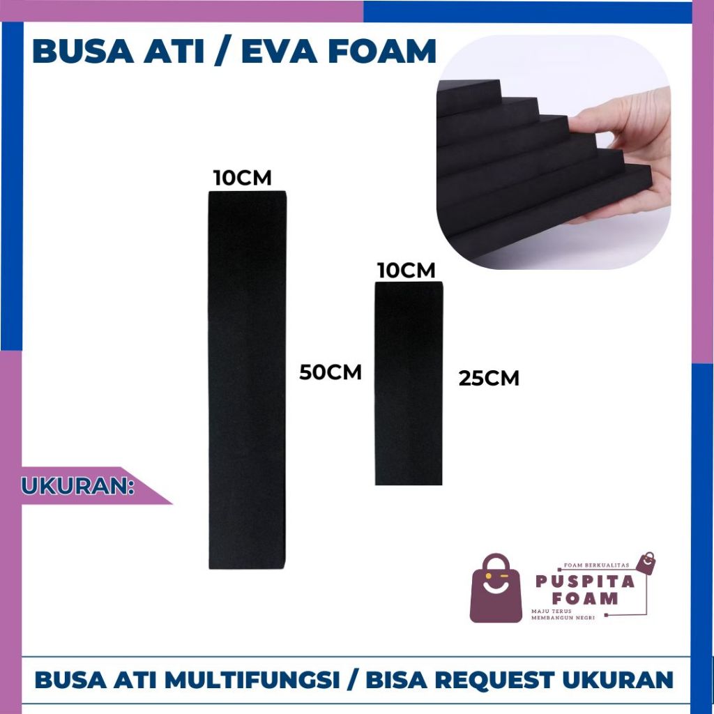 Busa Ati Bantalan Amplas Eva Foam Hitam 2cm Eva Foam Busa Gosok Aci Semen