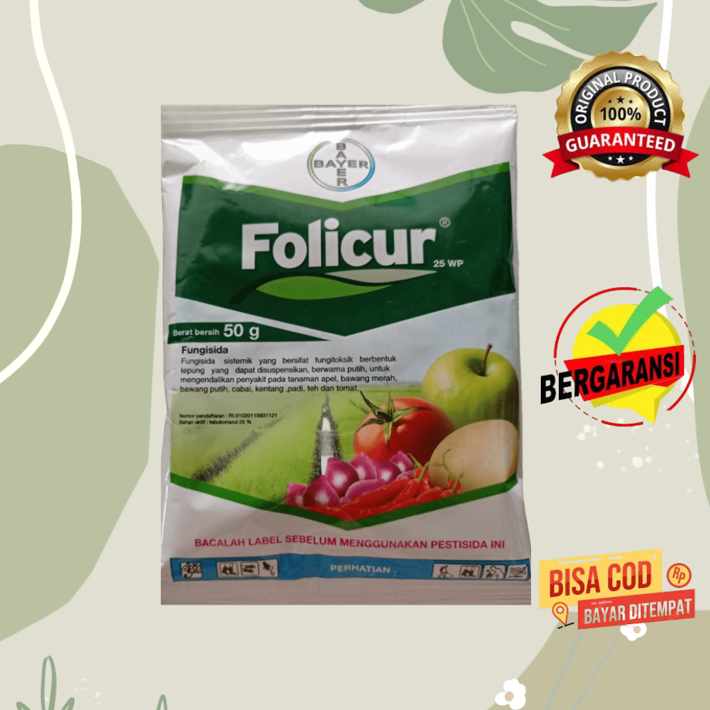 Folicur Fungisida 25WP Tebukonazol 25% untuk Kontrol Penyakit Bercak Daun pada Tanaman Kentang Apel 