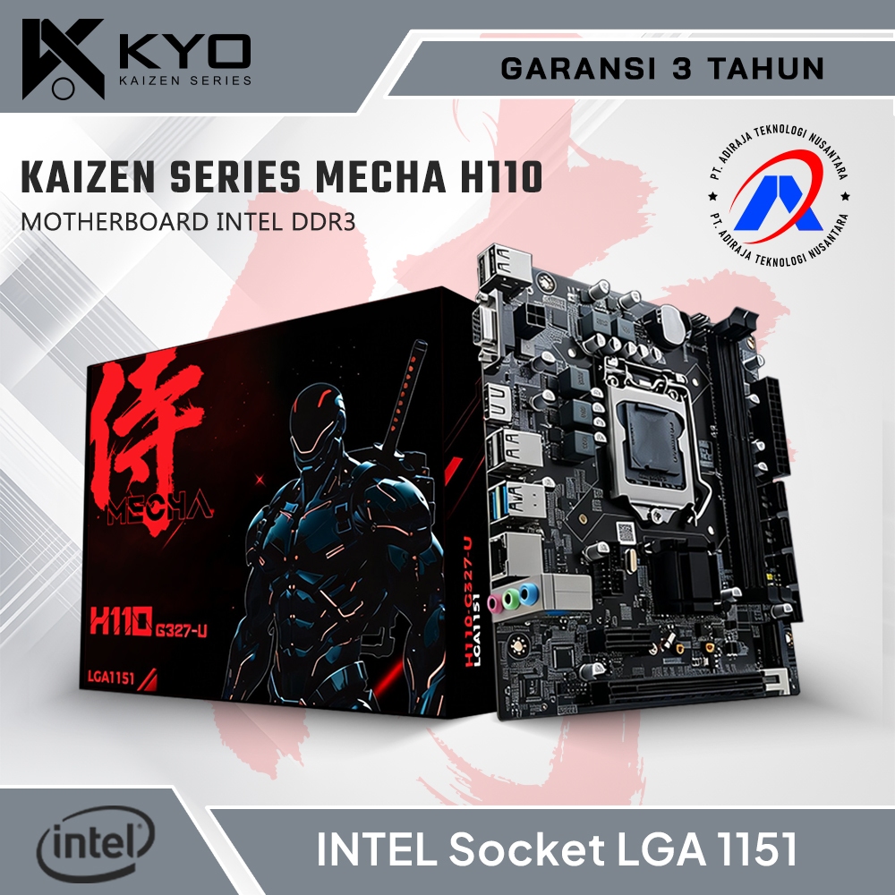 Motherboard KYO KAIZEN MECHA H110 DDR3 INTEL Socket LGA 1151 Mainboard H110 Mobo DDR3 GARANSI RESMI 