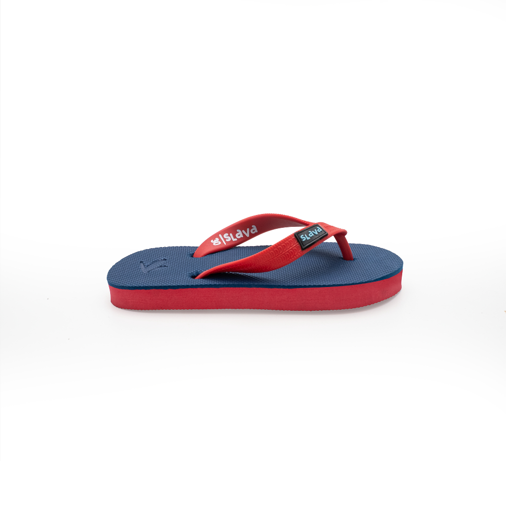 Slava - Sandal Flip Flops Anak Unisex Peppo Red Blue - Nyaman, Tahan Lama, Elastis