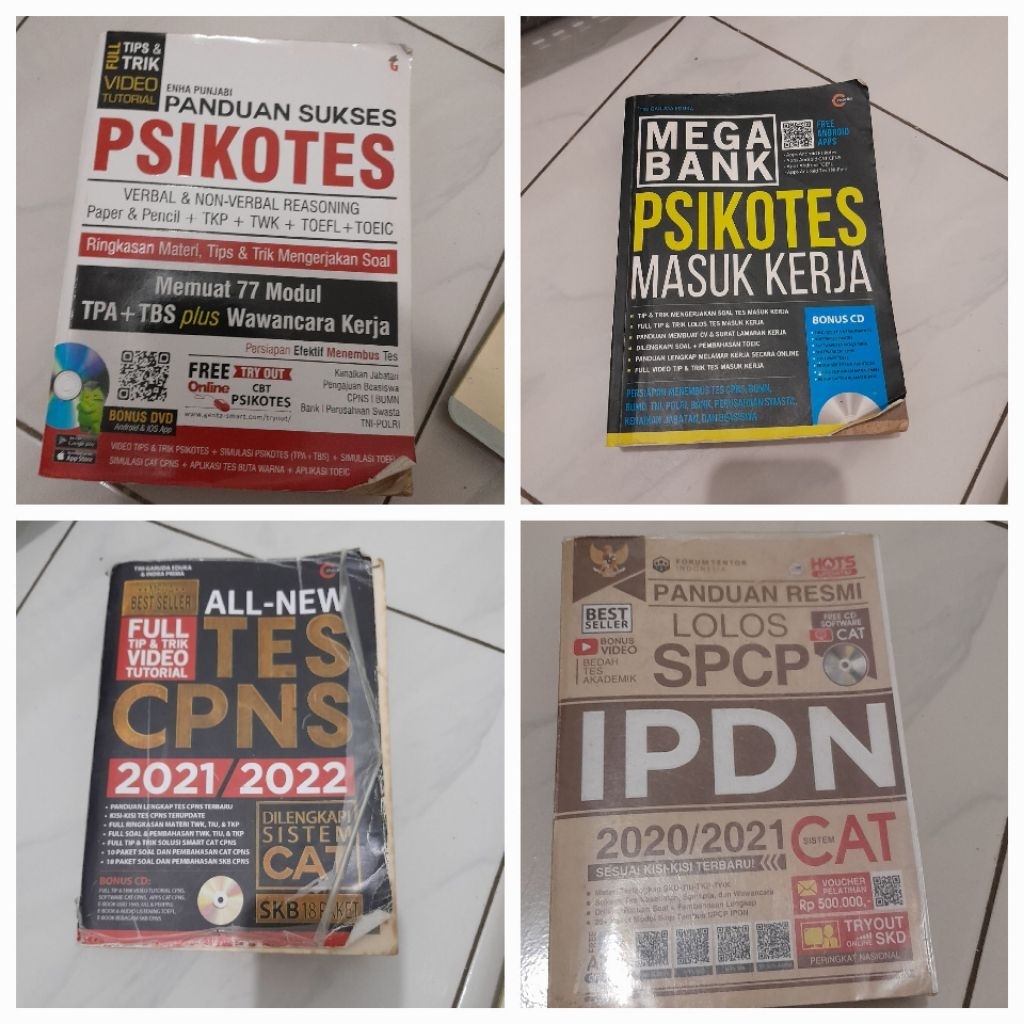 Buku PSIKOTES MASUK KERJA - Buku TES CPNS - BUKU lolos IPDN