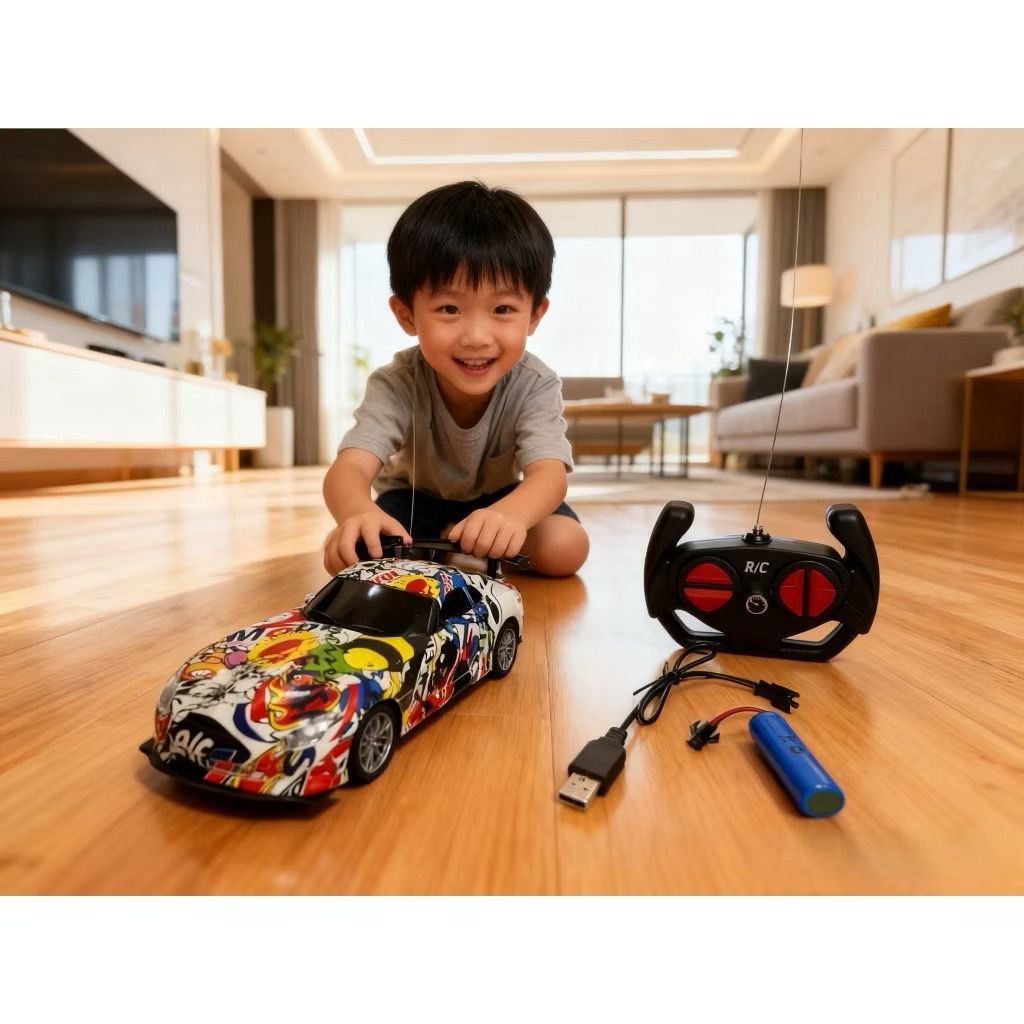 Mobil Remote Control WarnaWarni Mobil RC Speed Drift 4 Function RC Car