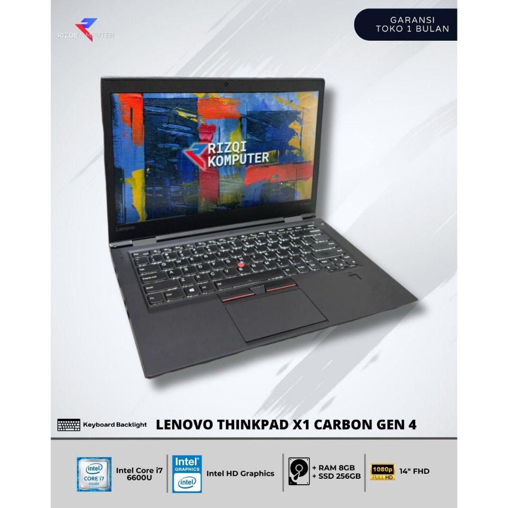 Lenovo Thinkpad X1 Carbon Gen 4 Intel Core i7-6600U RAM 8GB SSD 256GB bgh