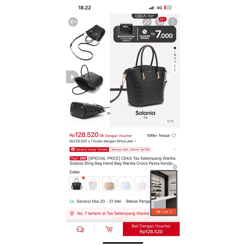 Tas Ceka Sling Bag dan Hand Bag