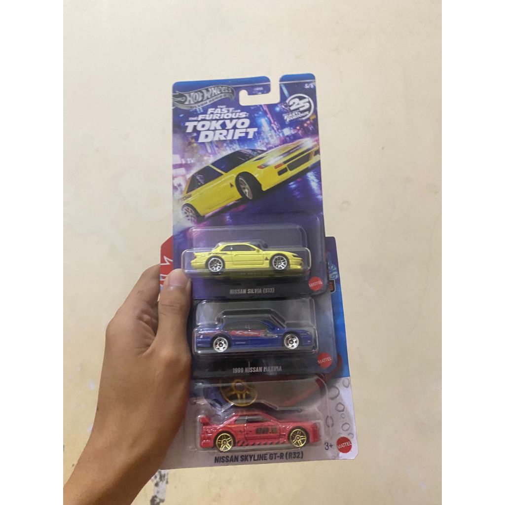Hotwheels paket Fast and furious Nissan silvia s13, Nissan Maxima, Nissan R32 Collor shifter