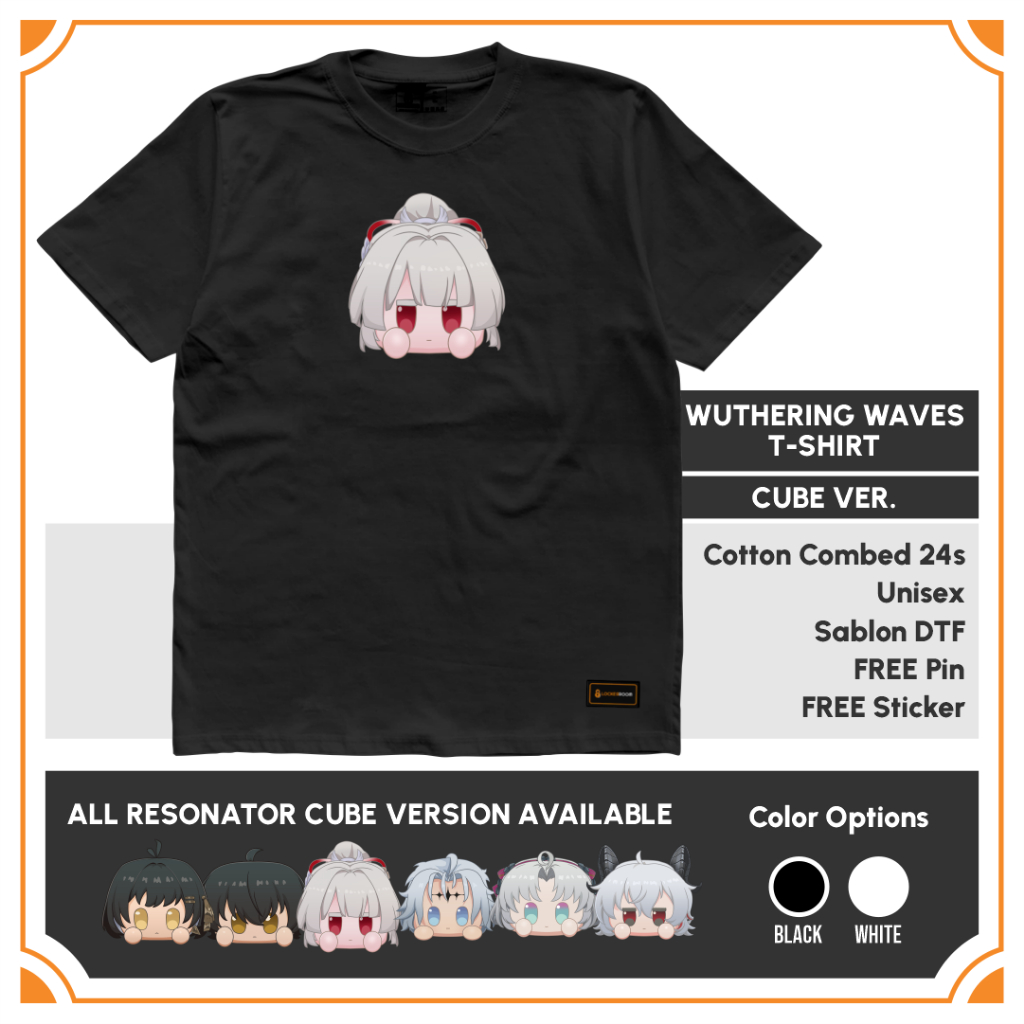 LOCKERROOM T-SHIRT - Wuthering Waves / WuWa Cube version. Hiyuki, Carlotta, Rover dll. - FREE Pin