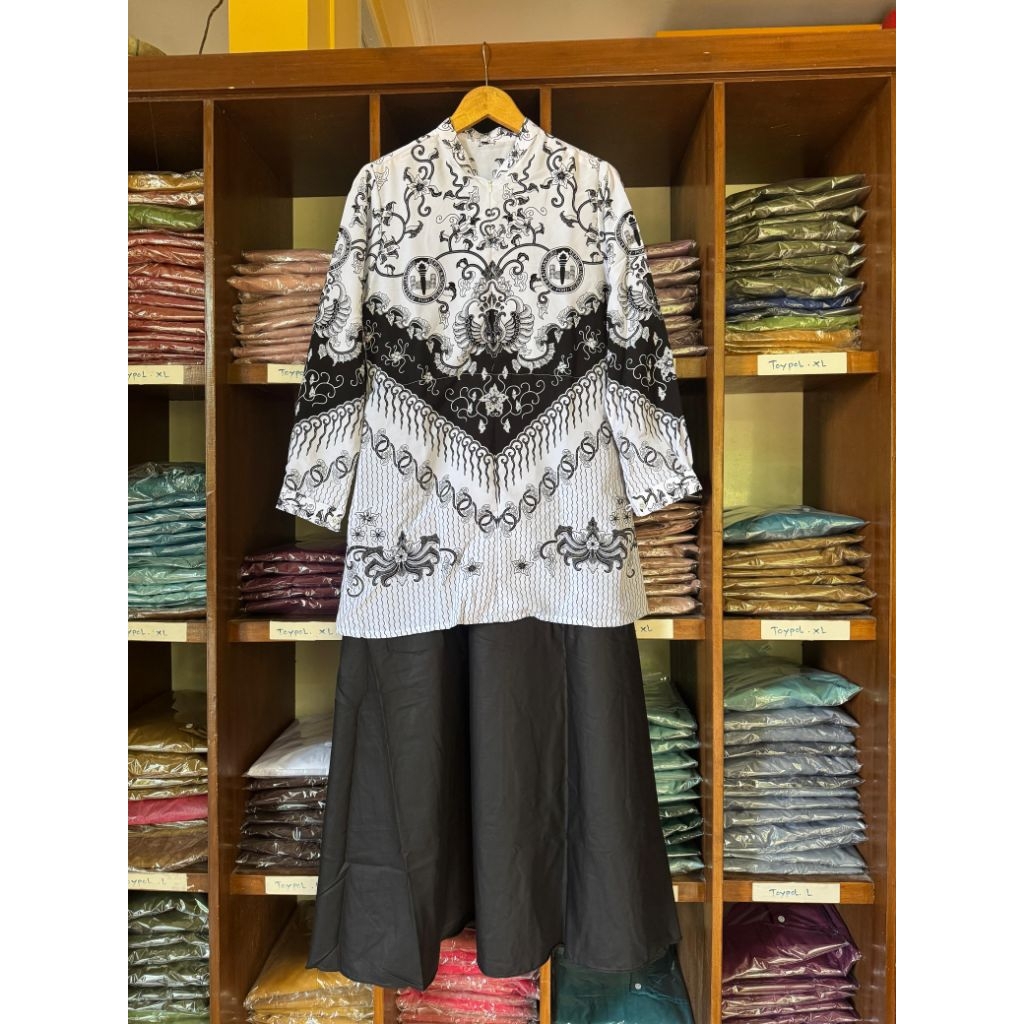 BATIK PGRI MOTIF KUSUMA BANGSA MODEL KEMEJA DAN GAMIS WANITA DAN PRIA FULL FURING