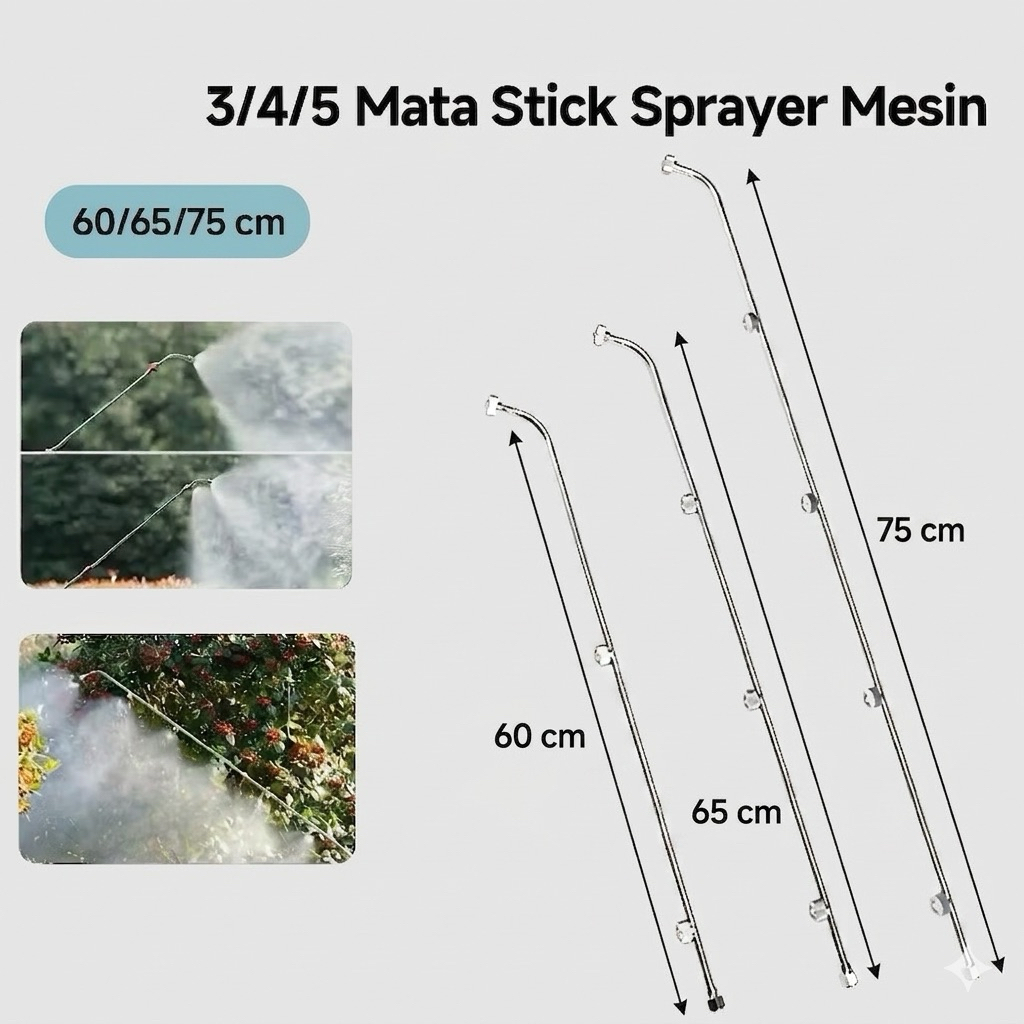 Stik + 3 Mata Nozel Stik Sprayer Elektrik 5 Mata Nozel Stik Stenlis Tu26 Super Kabut