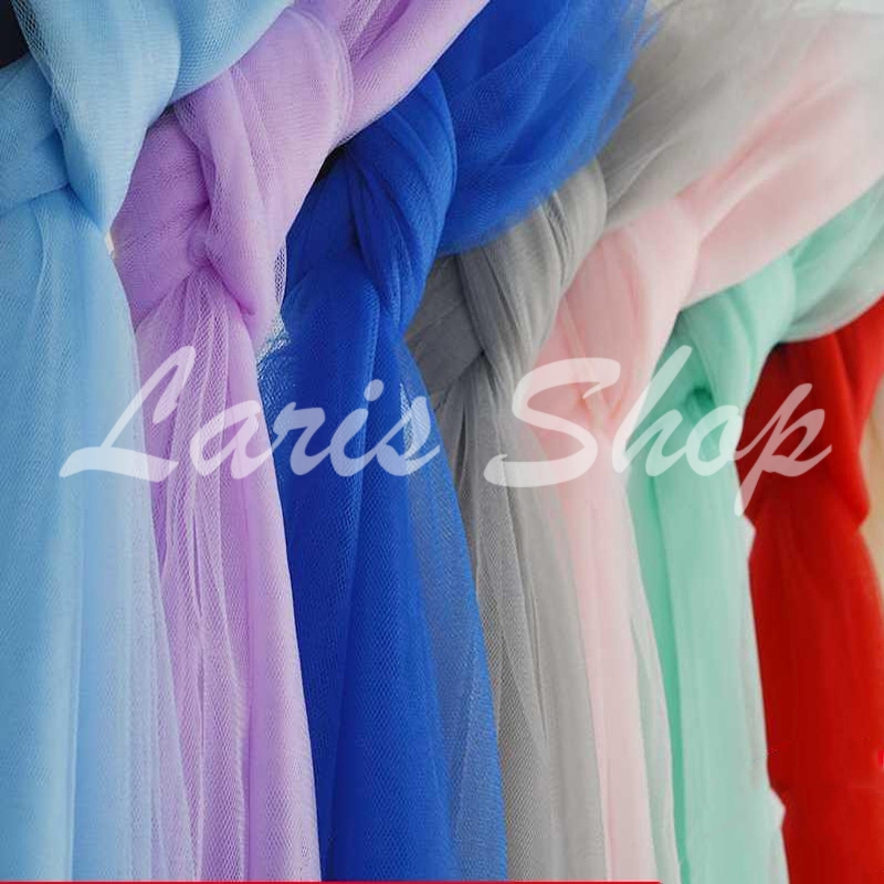 Meteran Kain Tile / Per Meter Tulle Polos untuk Bingkisan Souvenir Parcel Hampers Backdrop Dekorasi 