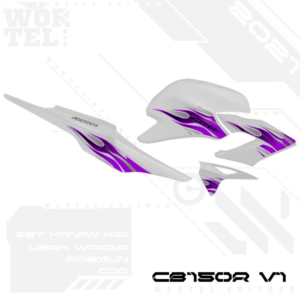 Wortel Stiker - Striping CB150R v1 - Stiker Transparan CB150R Old Api Vol 2 (Sudah Terpotong)