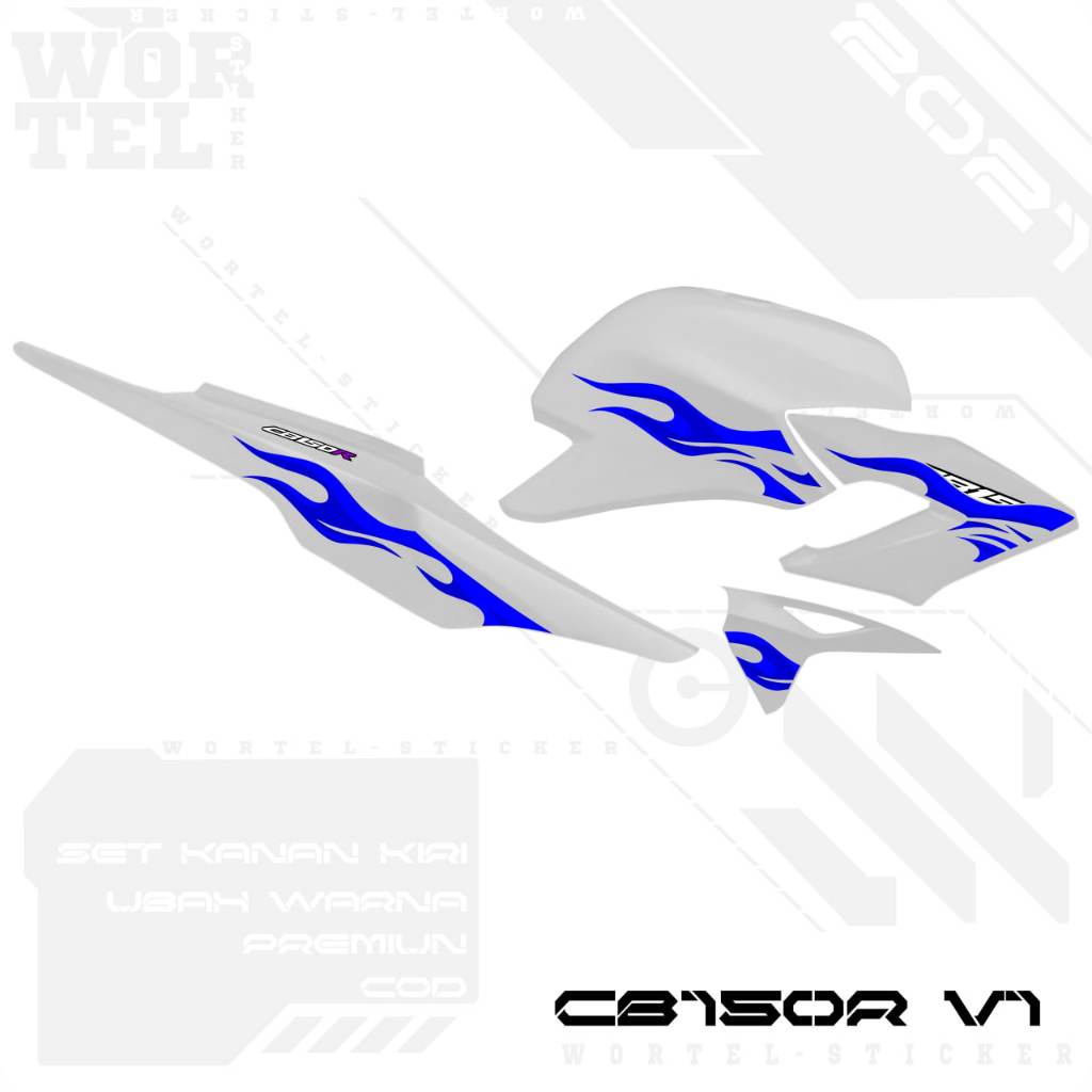 Wortel Stiker - Striping CB150R v1 - Stiker Transparan CB150R Old Api v5 (Sudah Terpotong)