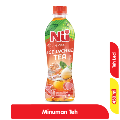 NU Ice Lychee Tea Minuman Es Teh Leci Pet 450 ml