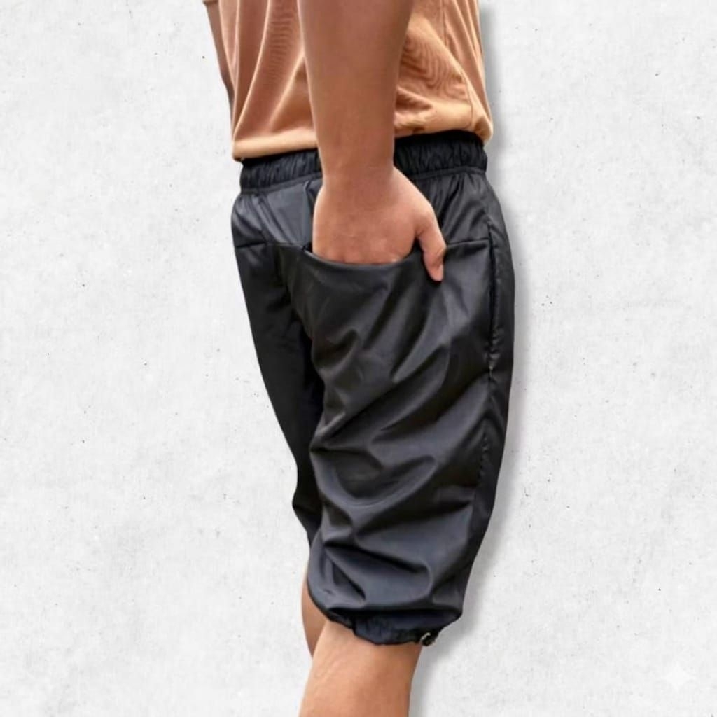 Promo Celana Training Jogger Pants pendek 3/4 pria wanita parasut/ Olahraga gym fitness sepeda badmi