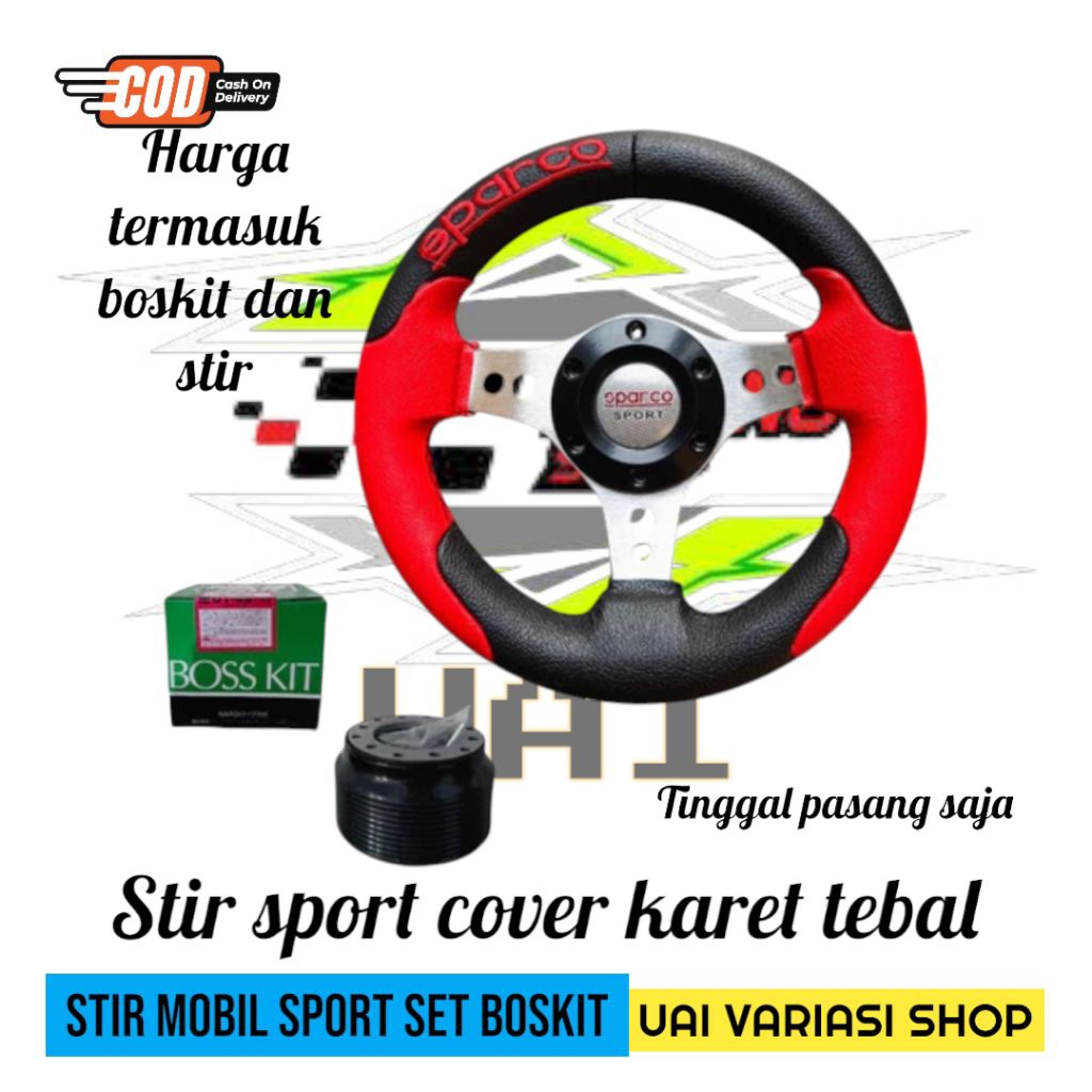 Stir Setir Mobil Racing Universal Truk Trek Variasi Costum Lokal Komplit Tinggal Pasang Mobil dan Tr