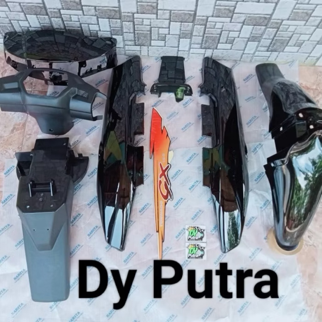 PAKET BODY HALUS DAN KASAR SUZUKI TORNADO GX GS WARNA HITAM SET STRIPING
