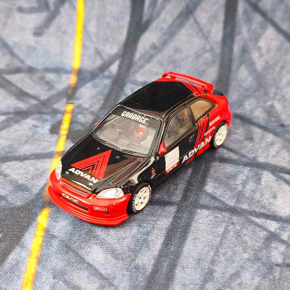 Inno64 UNSEALED Honda Civic Type-R EK9 Advan Livery Model Car IN64-EK9-ADN