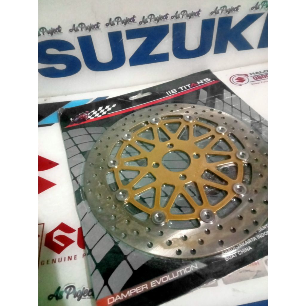 Disc cakram depan skywave 300mm model psm daytona free braket kaliper  (disc merk Titans) rarre