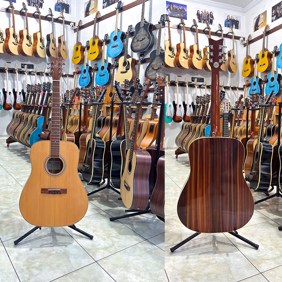 ORI LOKAL GITAR ORIGINAL Gitar Premium Athena DR - 001 Spruce Body Jumbo Gitar Original Lokal