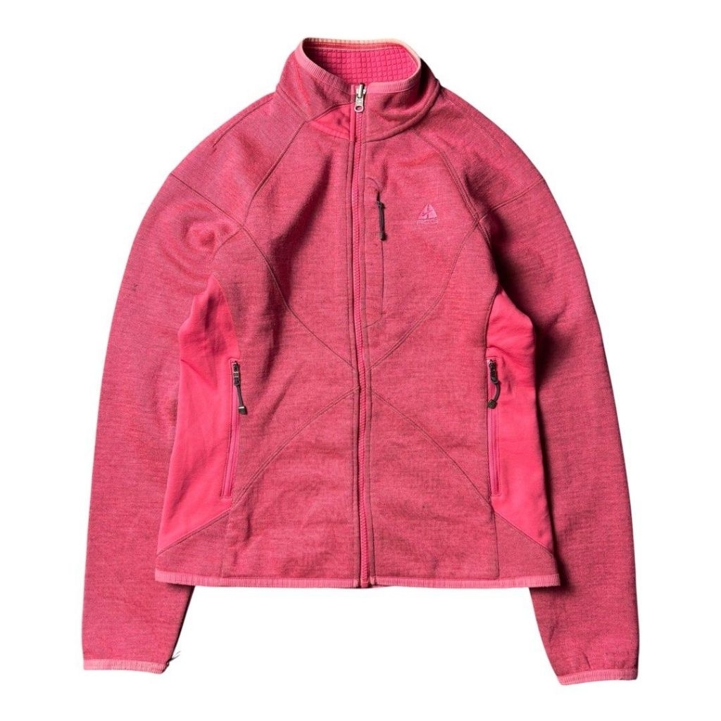 Vtg 2007s Nike W ACG Mid Layer Fleece Jacket - Pink