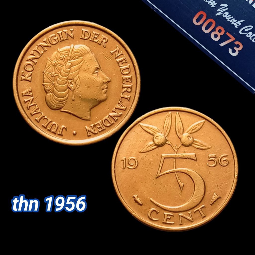 UKA056Coin 5 Cent (BELANDA) Ratu Juliana Thn 1956 Detail Bagus