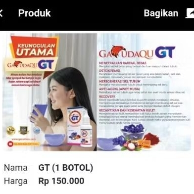 GT garudaqu teh biru/ garudaqu tea herbal alami