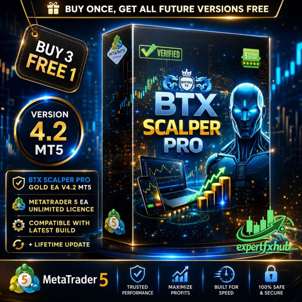v4.2 BTX Scalper Pro Gold EA Metatrader 5 Expert Advisor, scalping trading bot unlimited licence and