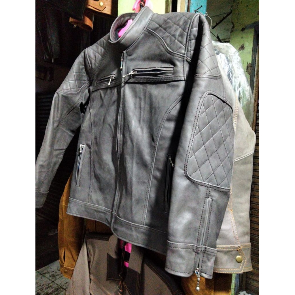 Jacket kulit model Racing motoran