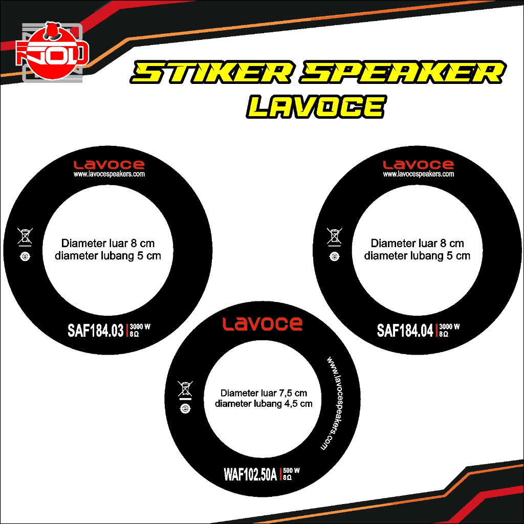 Stiker Speaker Lavoce SAF 184 WAF 102