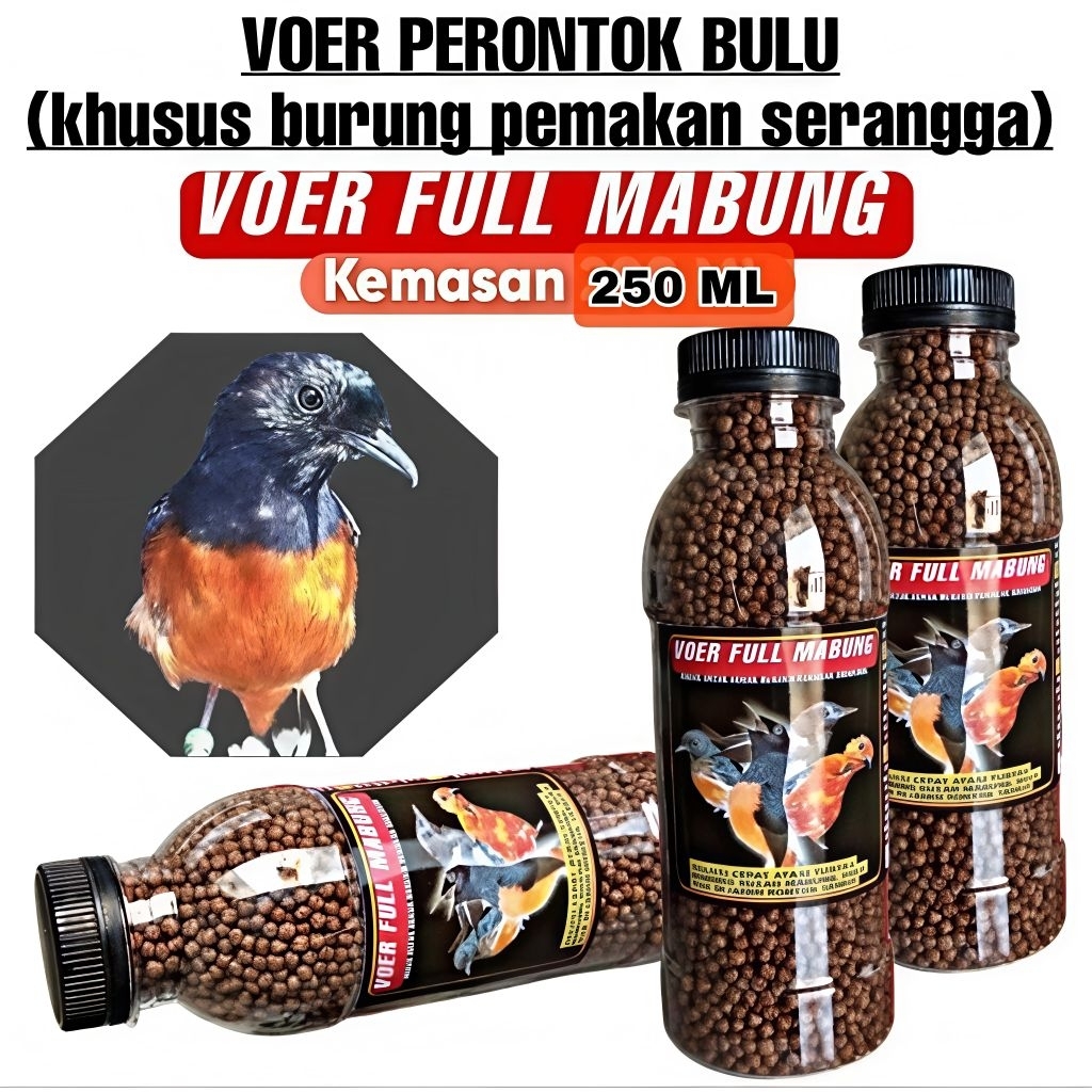 200 ML VOER PERONTOK BULU FULL MABUNG TUNTAS UNTUK MURAI BATU kacer Anis merah cucak ijo jenggot pen