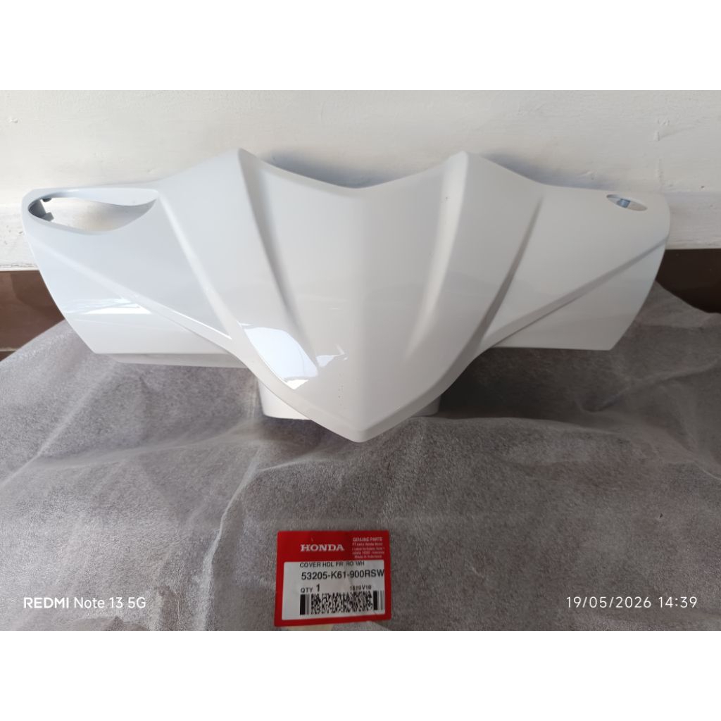 cover batok depan honda beat pop putih original ahm