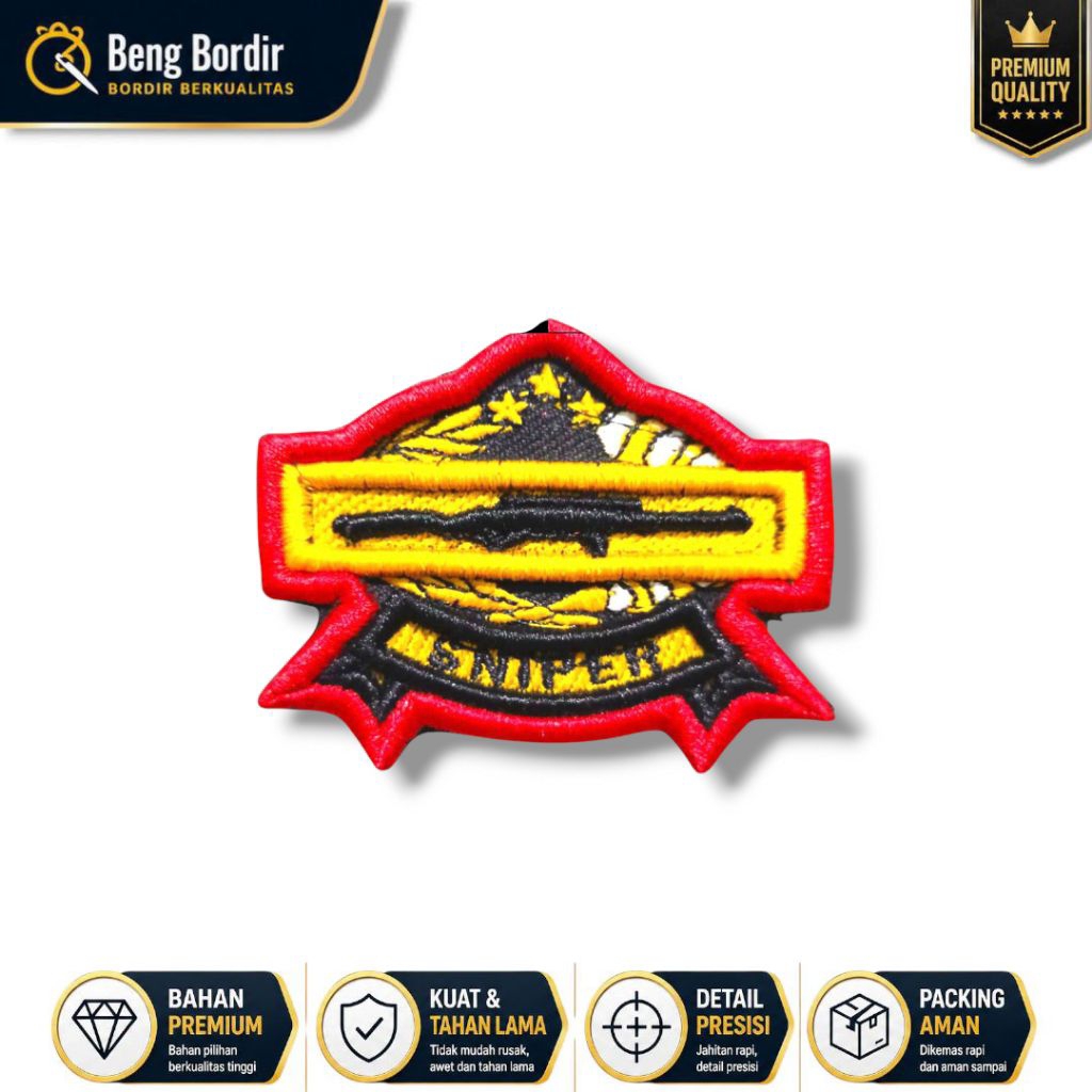 Brivet Sniper Polri Bordir Timbul