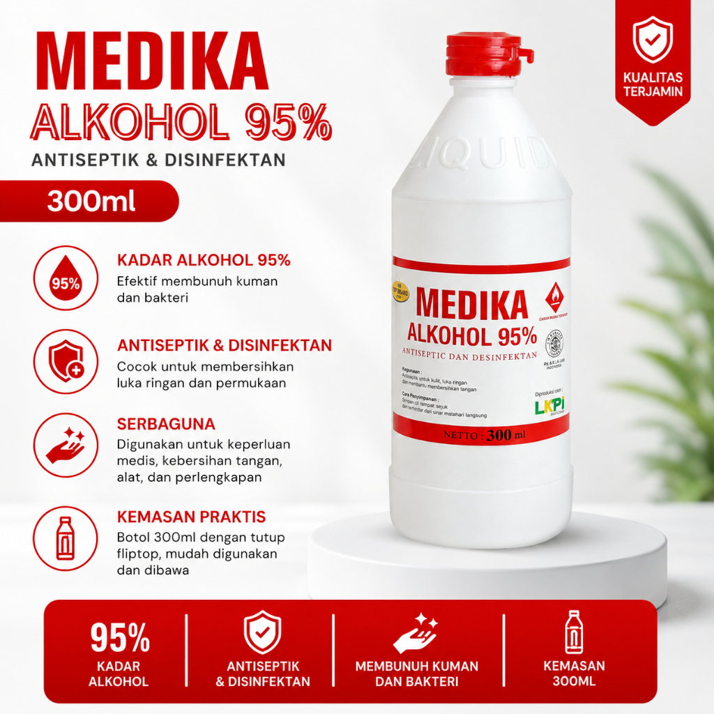 Alkohol 95% Medika 300 ml / Alkohol 95% 300ML MEDIKA