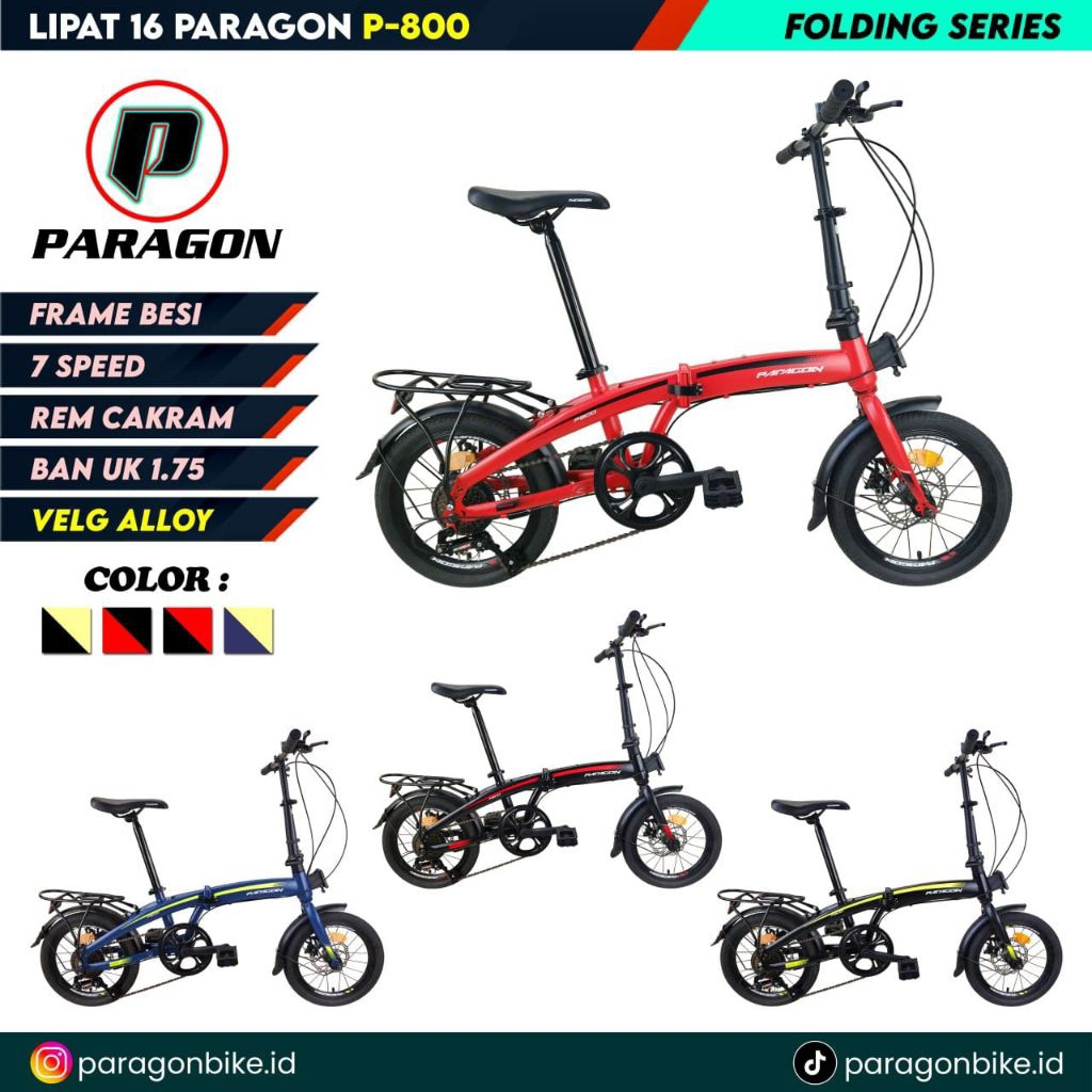 sepeda lipat paragon ukuran 16 inch