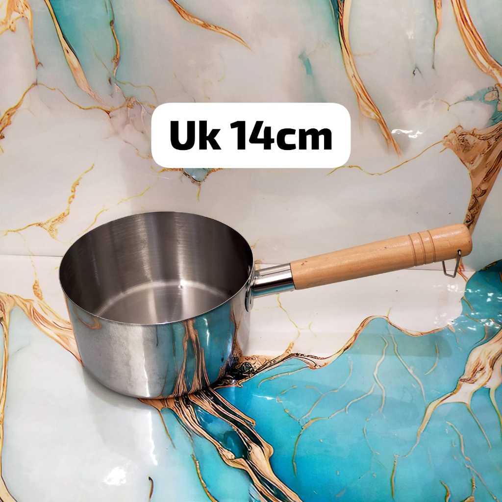MILK POT GAGANG KAYU UK 14CM