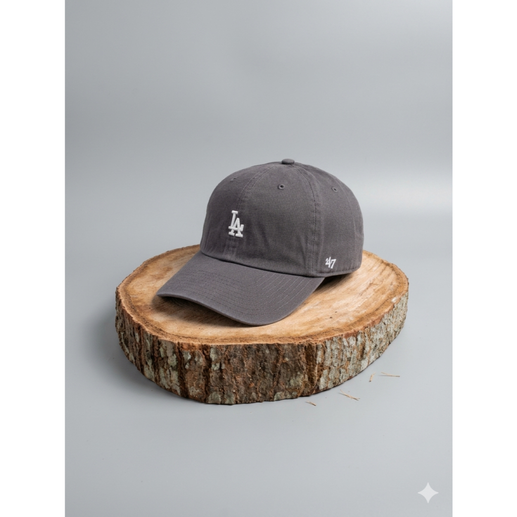Topi 47 LA Dodgers Grey Dad Hat Cap - Vintage Look Soft Cotton