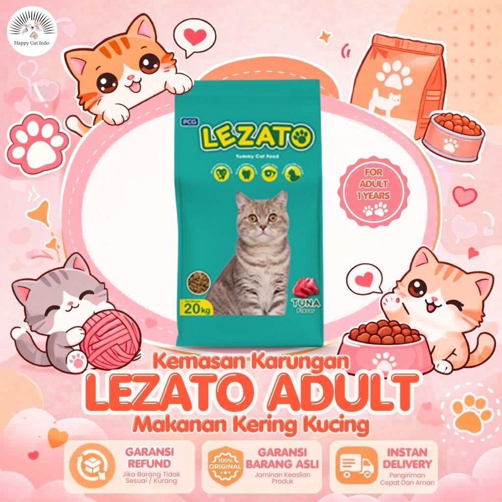 Makanan Kering Kucing LEZATO 20 KG Karungan 1 SAK