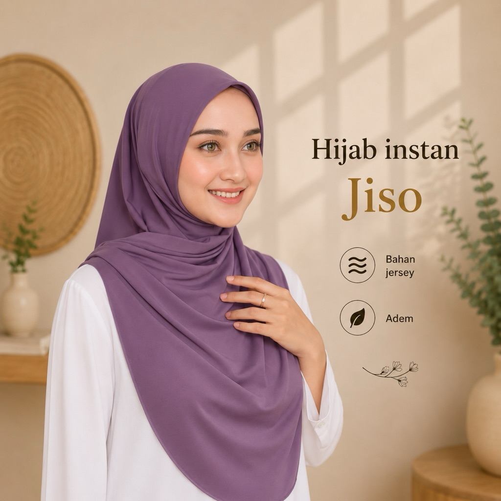 HIJAB JISOO/Hijab Instan hijab non pet syar'i Jersey Flora
