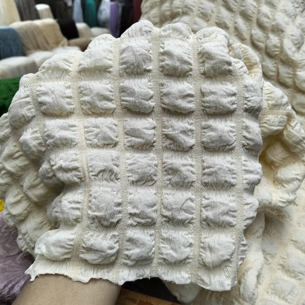 bahan kain Boboho wafel emboss premium/kain wafel emboss