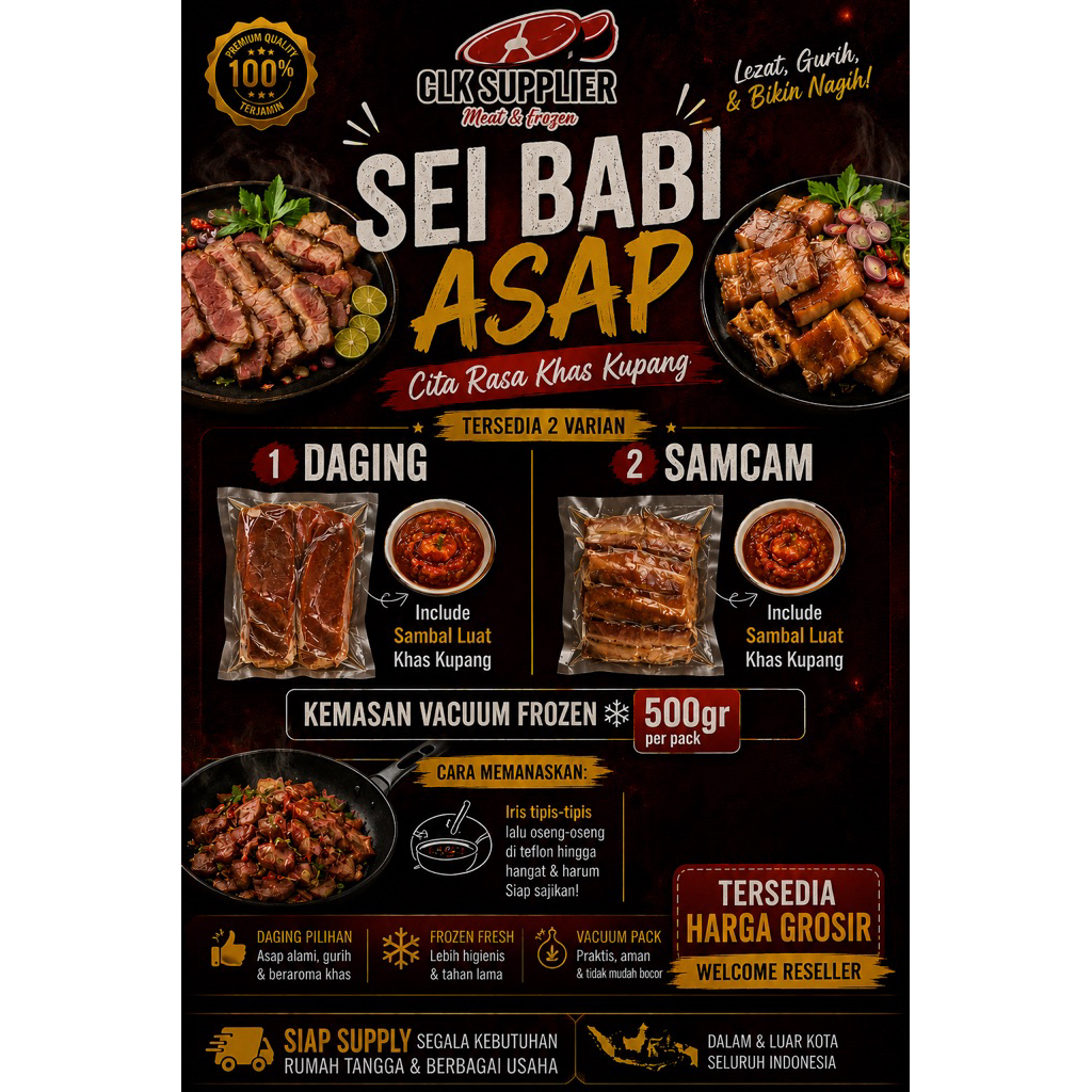 sei babi / babi asap / sei samcam / daging babi asap