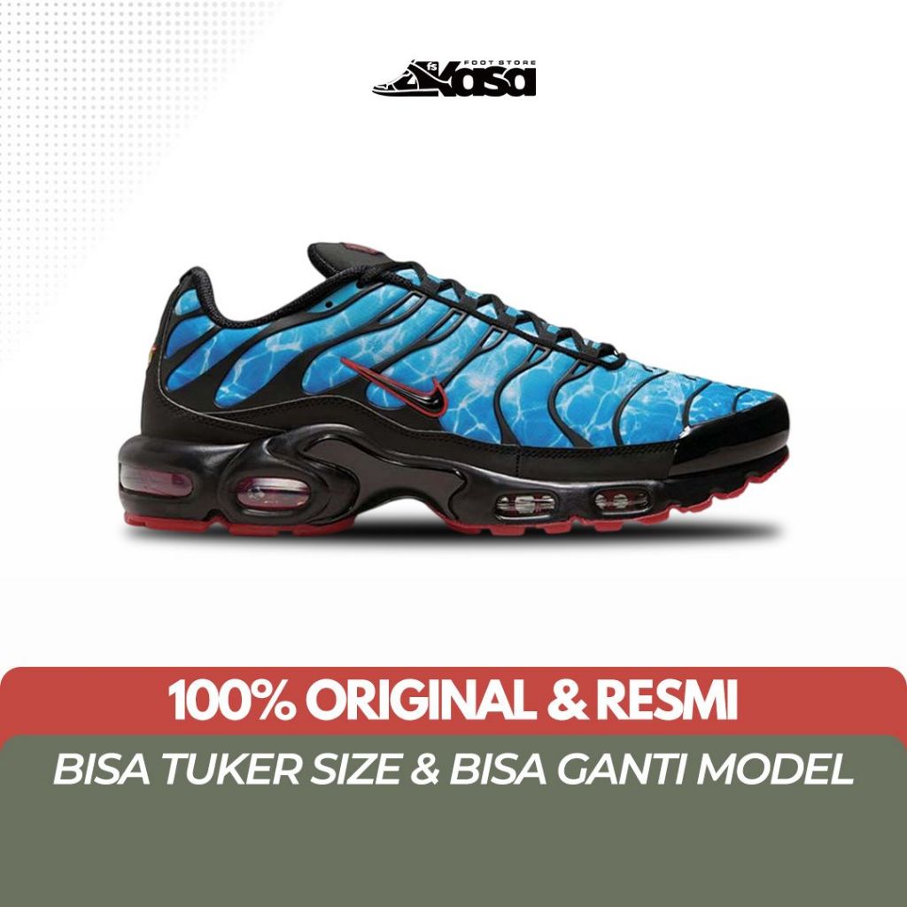 Sepatu Sneakers Pria Air Max Plus TN Black Shark Attack Blue