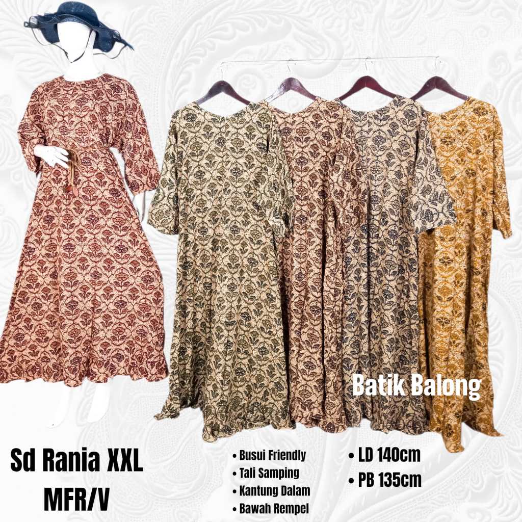 Sekdres Rania Jumbo By Batik Balong Asli Pekalongan Busui Resleting Bahan Rayon Halus Terbaru Terlar