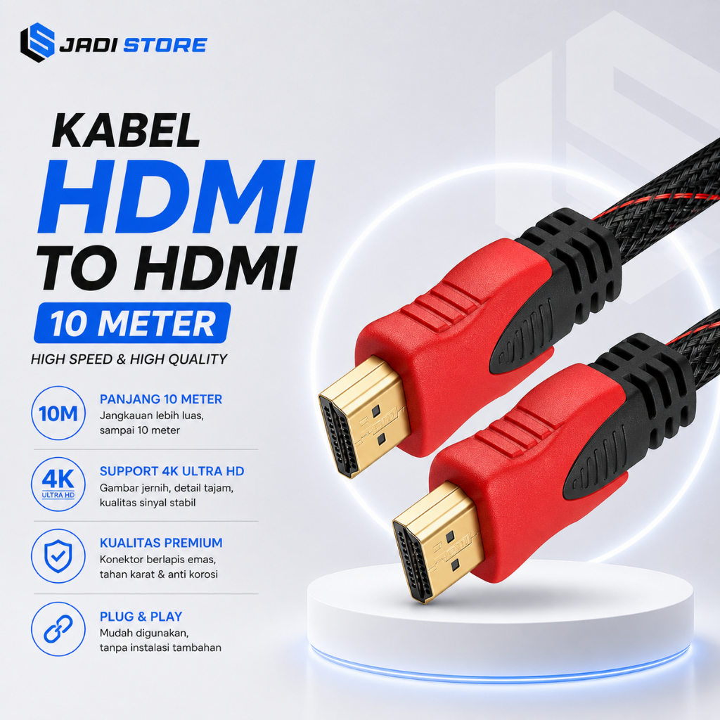Kabel HDMI 10 Meter Serat Kabel HDMI Kabel HDMI to HDMI Kabel HDMI Laptop ke TV HDMI Cable 10 Meter 