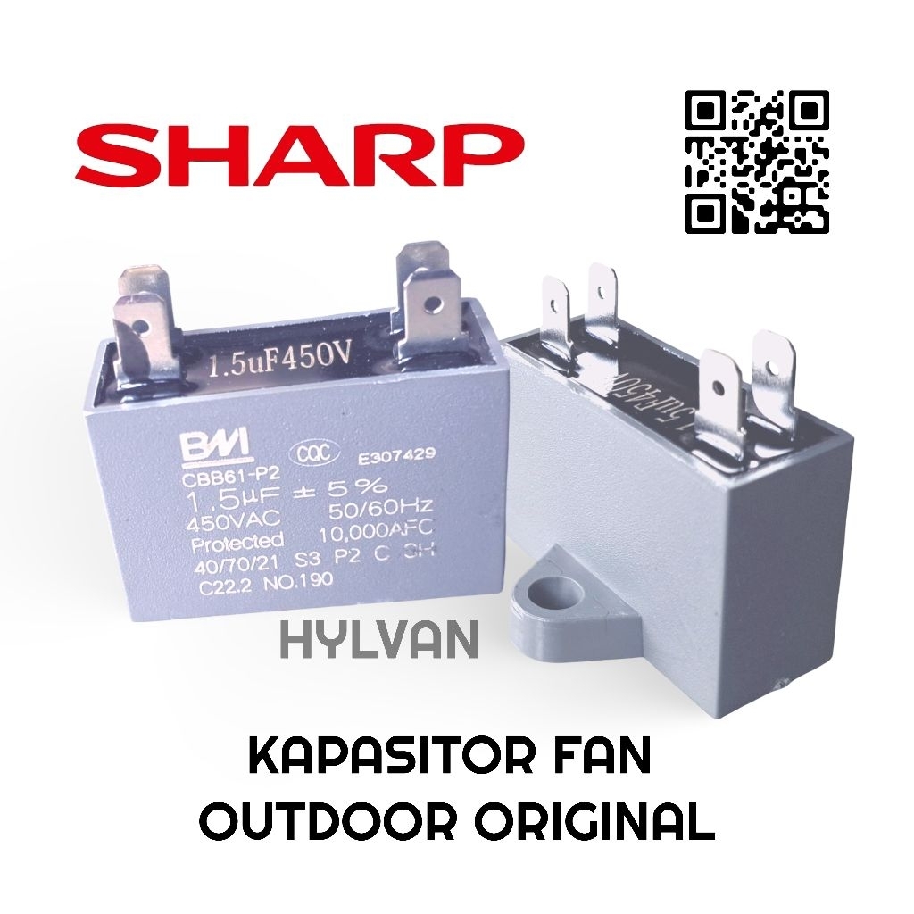 KAPASITOR FAN OUTDOOR AC SHARP 1/2 - 1PK