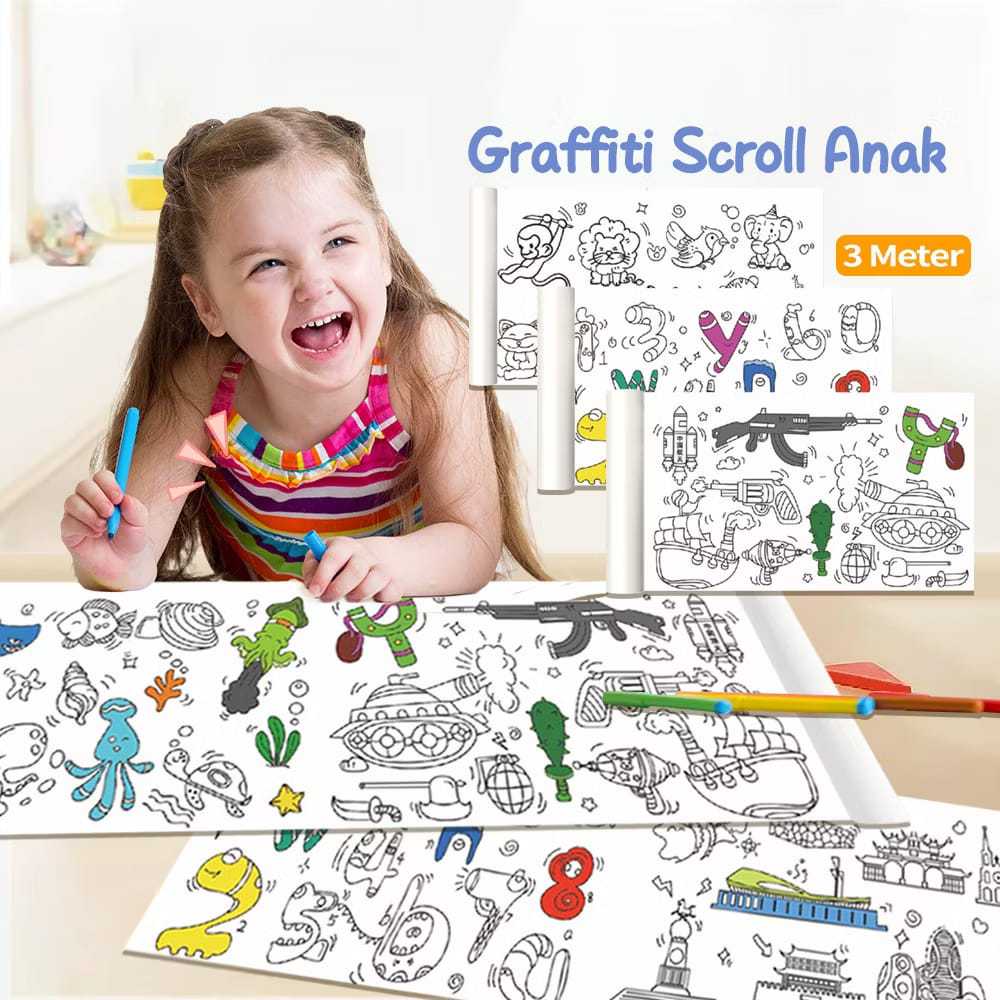 (RDM) Kertas Gambar Mewarnai Anak Jumbo Coloring Sheet / Doodle Raksasa A0 / Giant Coloring Poster