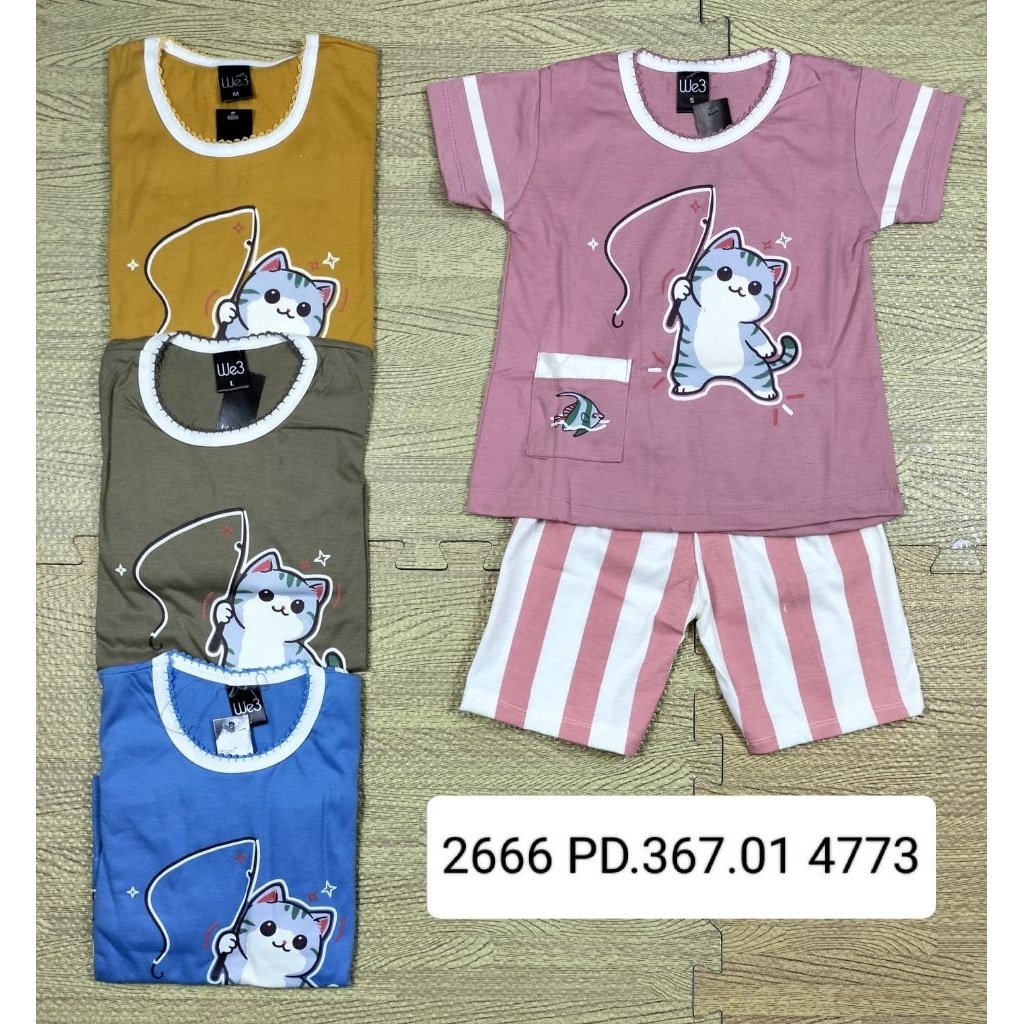 We3 setelan pendek anak perempuan / piyama pendek we3 anak cewek 1-7th
