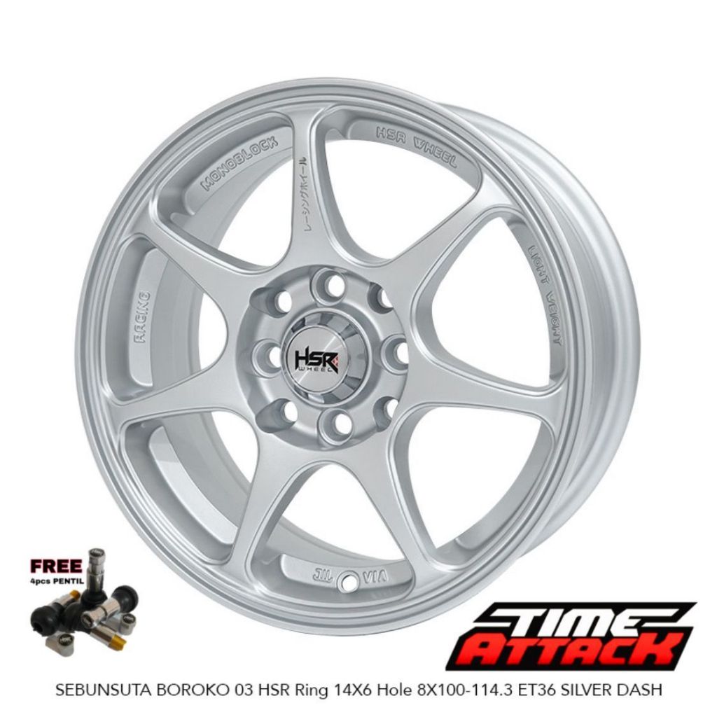 Velg Mobil Calya R14 HSR Wheel Sebunsuta Velg HSR Ring 14 Pcd 4X100 / 4X114,3