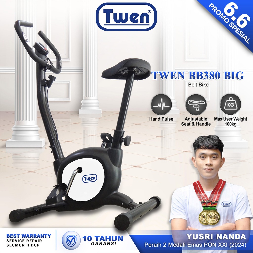 TWEN Sepeda Statis BB379 Big BB380 Big Exercise Bike Excercise Bike Belt Bike Sepeda Fitness Alat Fi