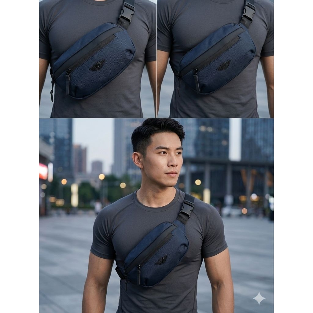 Italy Bags - Tas Selempang Pria Polo Land Tas Bahu Waist Bag Slempang Cowok Waterproof Distro Keren 