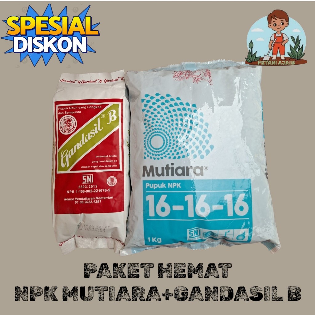 Paket HematPupuk Gandasil B Kemasan 500 Gram+Pupuk Mutiara Npk 161616 1KG Bisa cod